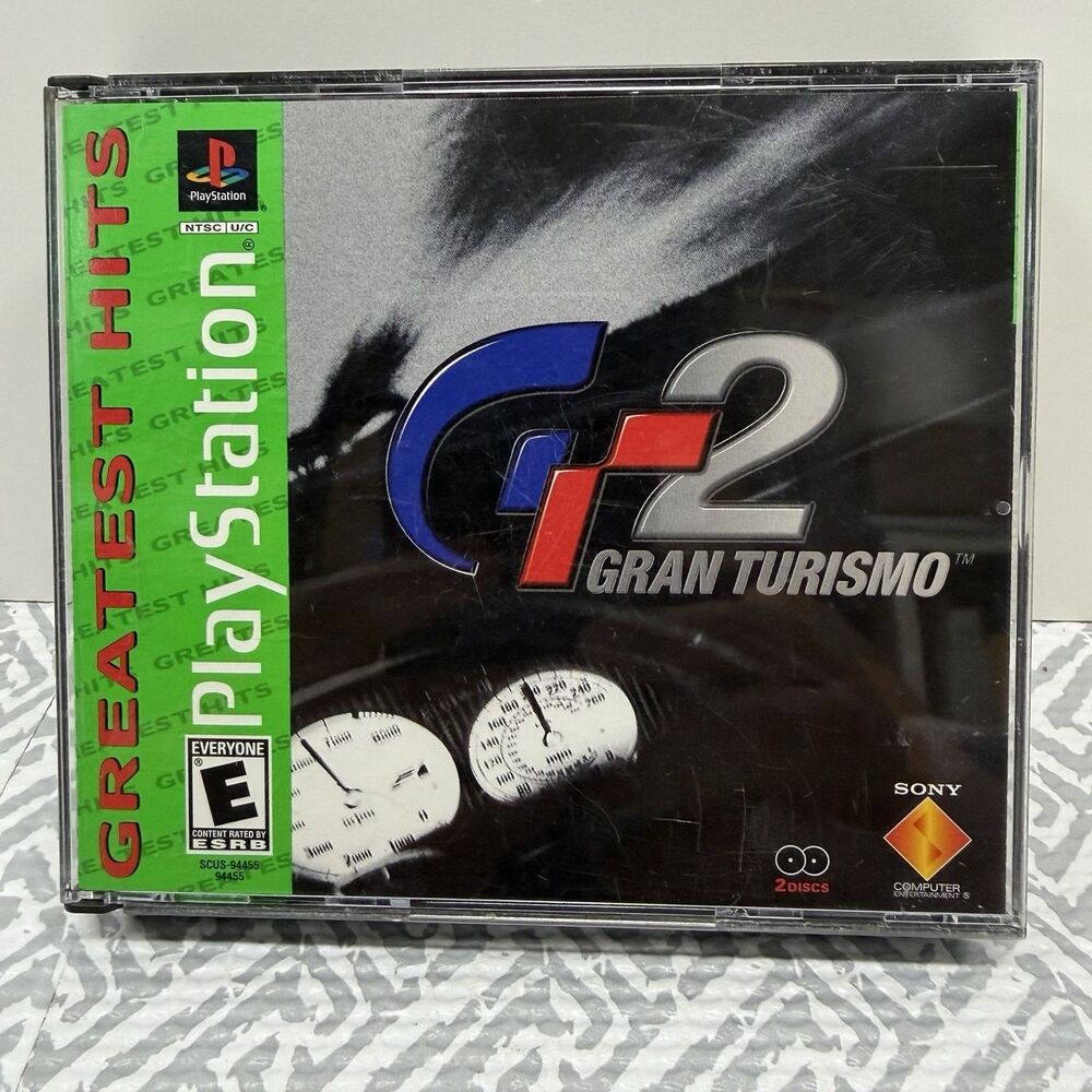 Gran Turismo 2 (PS1, 1999) Greatest Hits, 2-Discs + User Manual (No Ref Book)